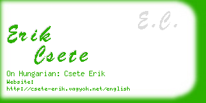 erik csete business card